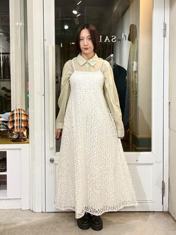 微透膚落肩後綁帶襯衫 