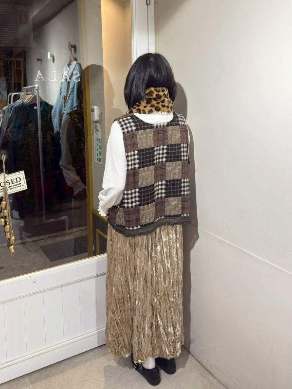 金光閃閃皺摺長裙 