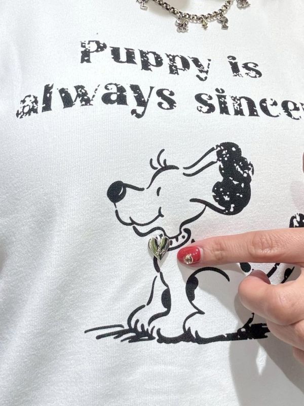 立體項鍊小狗tee 