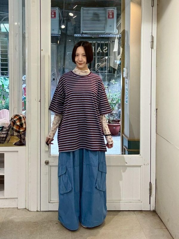 撞色條紋tee 