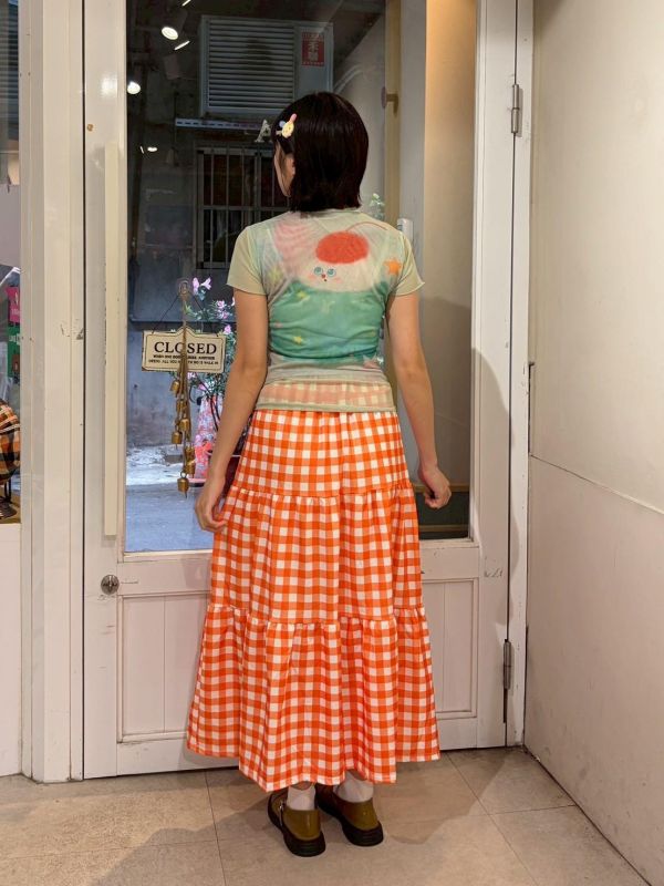 果凍繽紛塗鴉雙層網紗上衣 