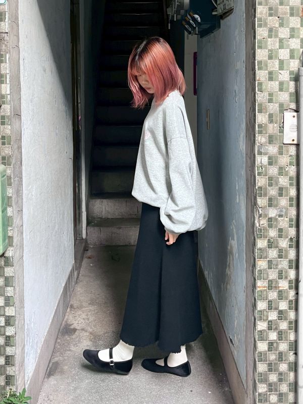 厚針織木耳邊魚尾長裙 