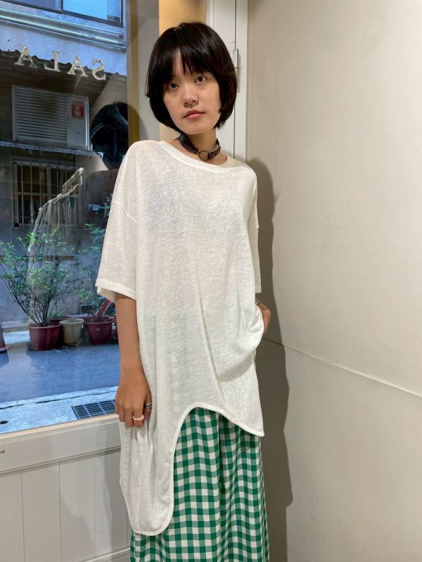 牛奶線條造型竹節棉微透短T 