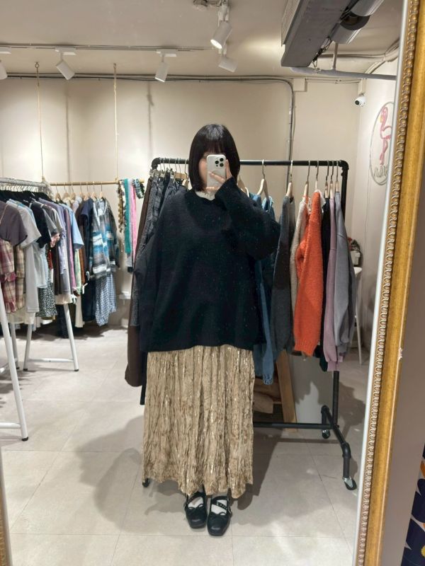 金光閃閃皺摺長裙 