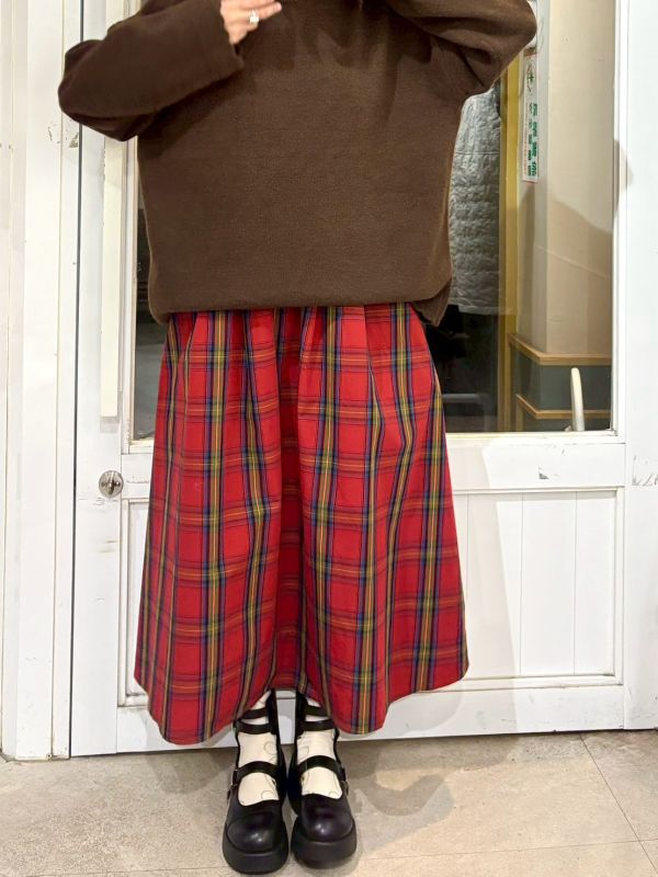 蘇格蘭紅格紋散裝A字裙 