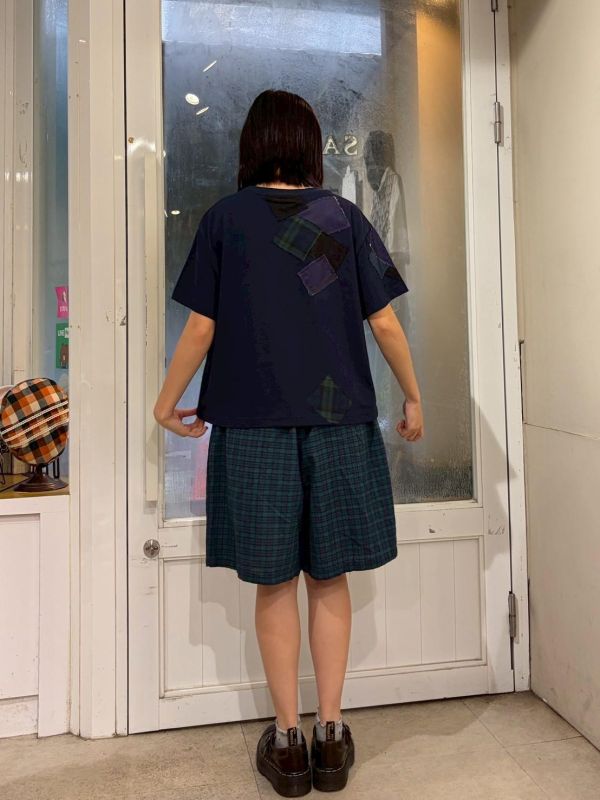 色塊抽鬚拼布上衣 