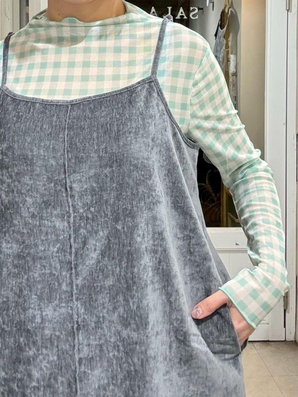 絨布吊帶背心洋裝 