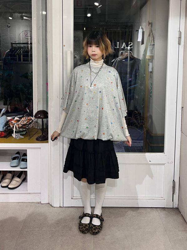 水彩圓點澎澎氣球短袖上衣 