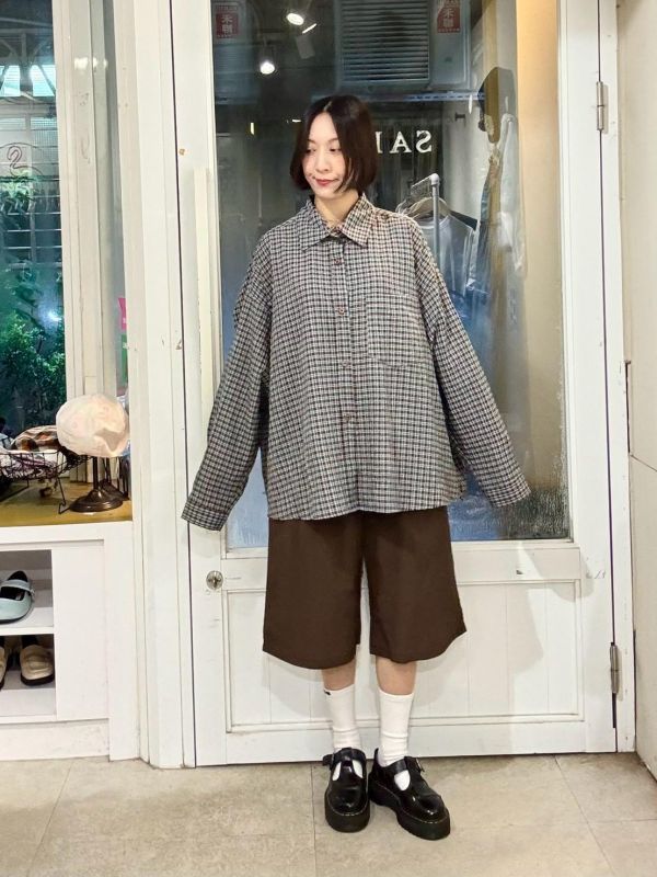 泡泡布格子襯衫 