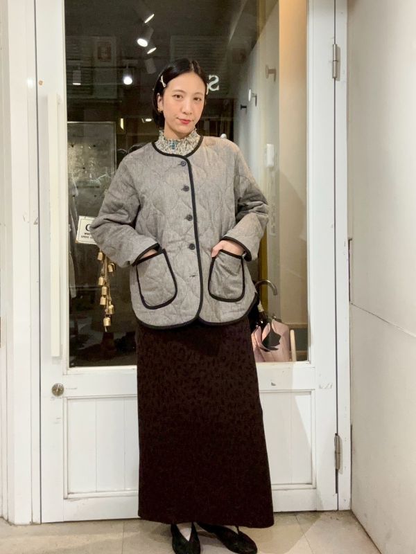 伸縮腰後開衩豹紋裙 