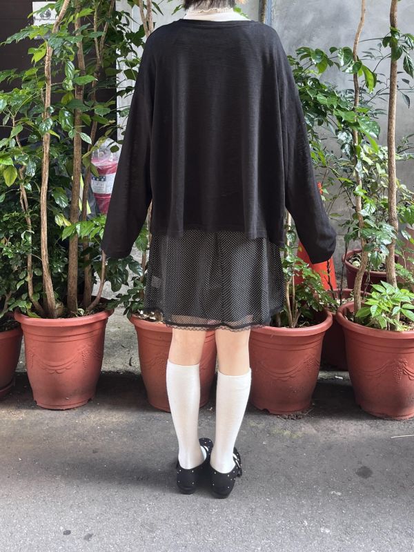 薄針織排扣開襟長袖罩衫 