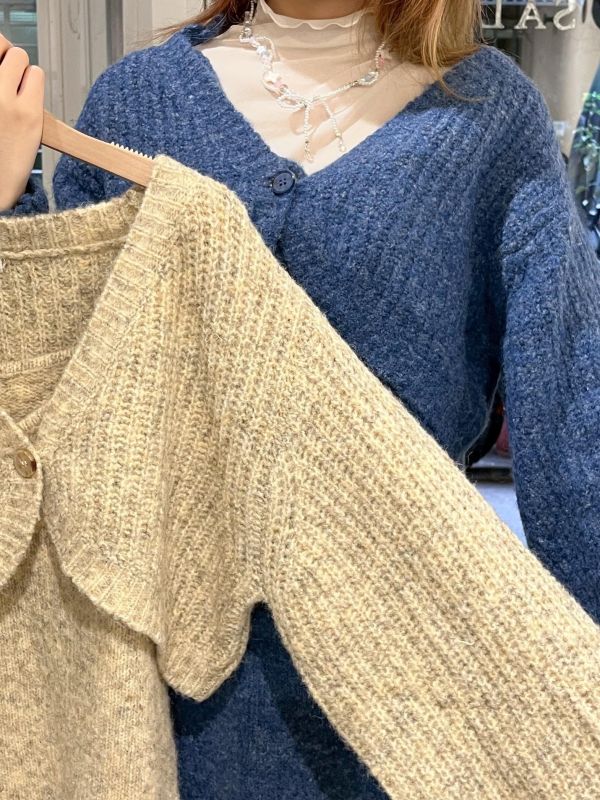 混線針織罩衫+吊帶洋裝兩件套 