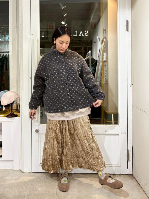 絨毛白點灰外套 