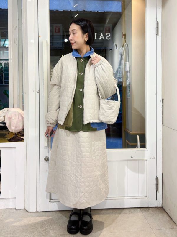 格子車縫鋪棉套裝 