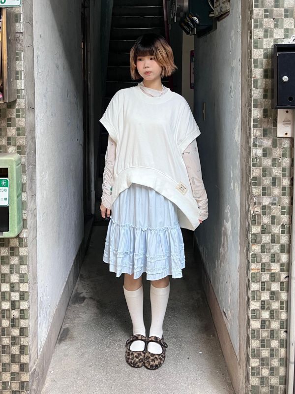 蛋糕花邊五分裙 