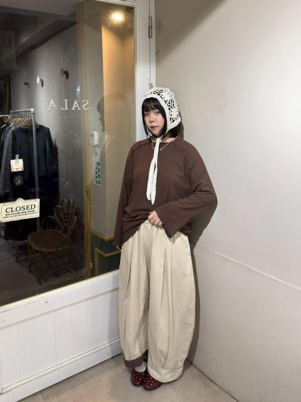 格紋反折褲腳打摺九分褲 