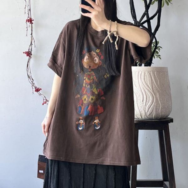上衣 - F6012 復古仿舊小女孩長版上衣【加大F】 