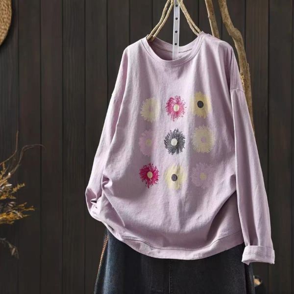 上衣 - F6197 花漾朵朵長袖上衣【F碼】 