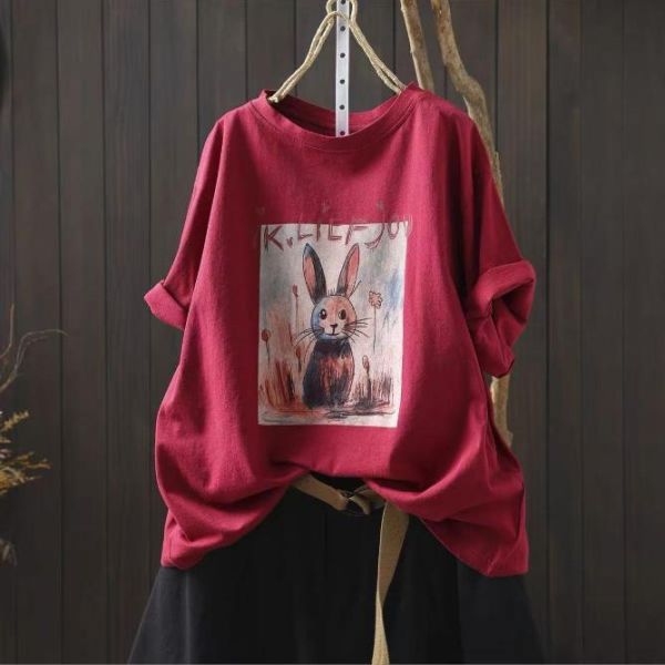 上衣 - F6203 童話兔子寬鬆上衣【加大F】 