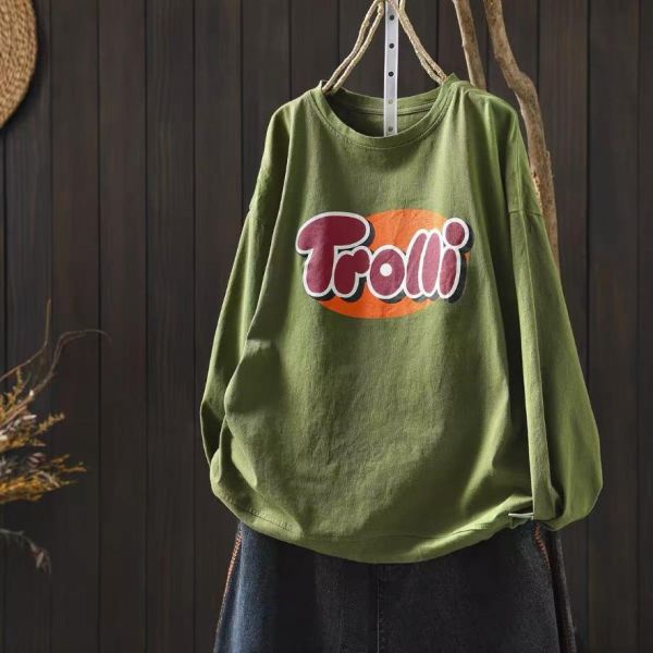 上衣 - F6198 俏皮字母長袖上衣【加大F】 