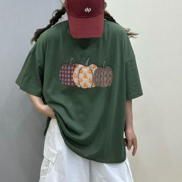 上衣 - F6329 點點格南瓜寬鬆上衣【加大F】 