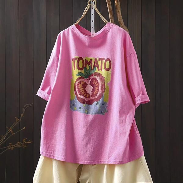 上衣 - F6228 番茄畫短袖上衣【F碼】 