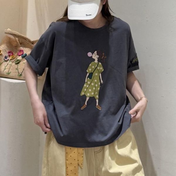 上衣 - F6254 吹泡泡女孩寬鬆上衣【加大F】 