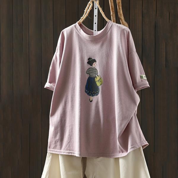 上衣 - F6298 散步女孩寬鬆上衣【加大F】 