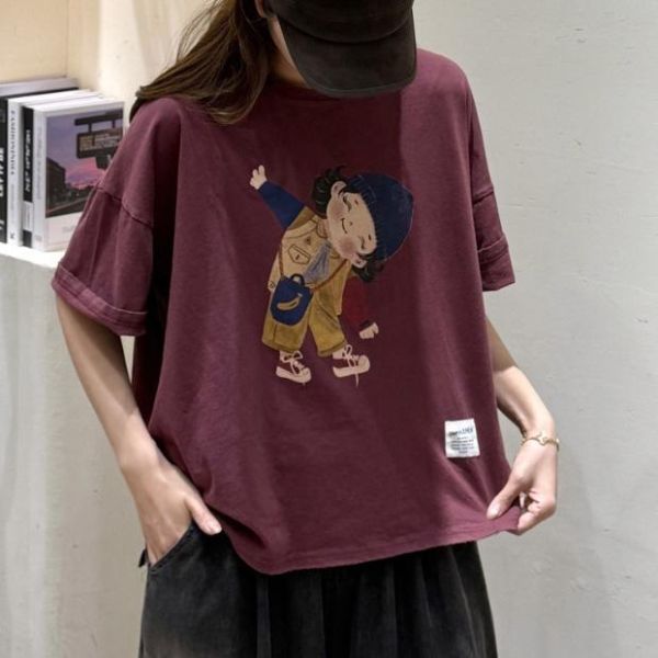 上衣 - F6266 彎腰女孩寬鬆上衣【加大F】 