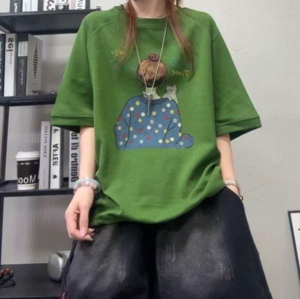 上衣 - F6214 女孩背影印花上衣【加大F】 