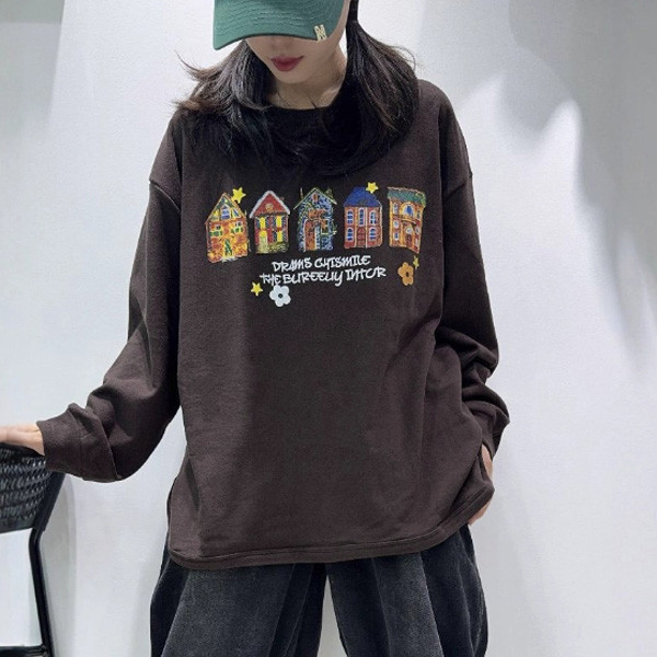 上衣 - F6169 童話小屋溫暖長袖上衣【加大F】 