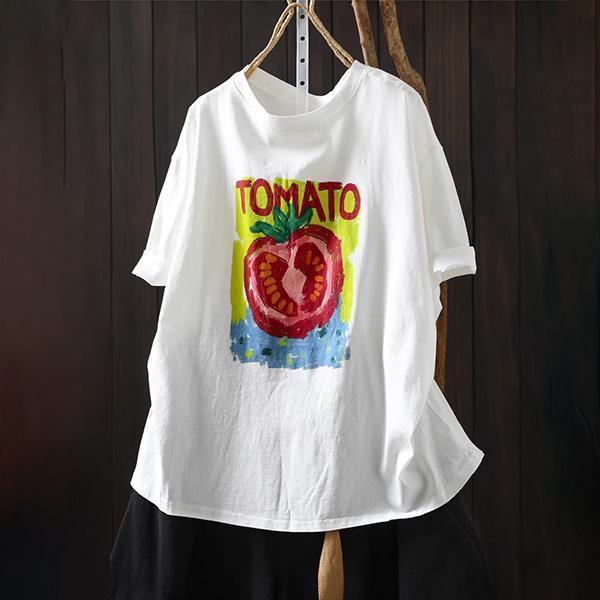 上衣 - F6228 番茄畫短袖上衣【F碼】 