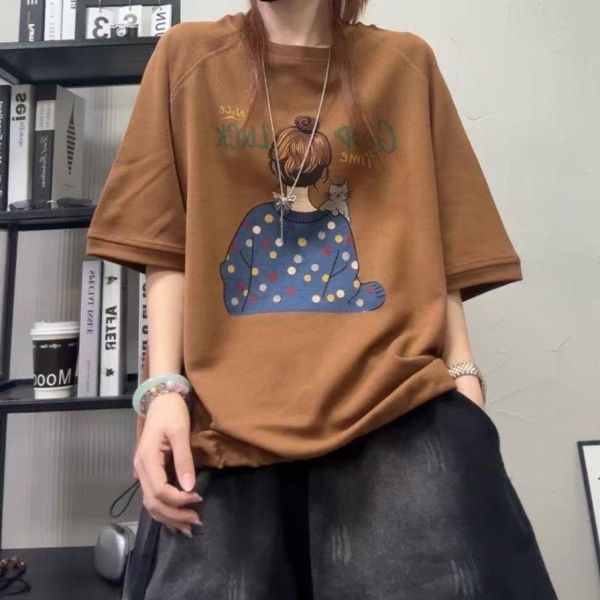 上衣 - F6214 女孩背影印花上衣【加大F】 