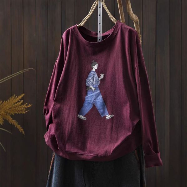 上衣 - F6125 散步女孩長袖上衣【F碼】 