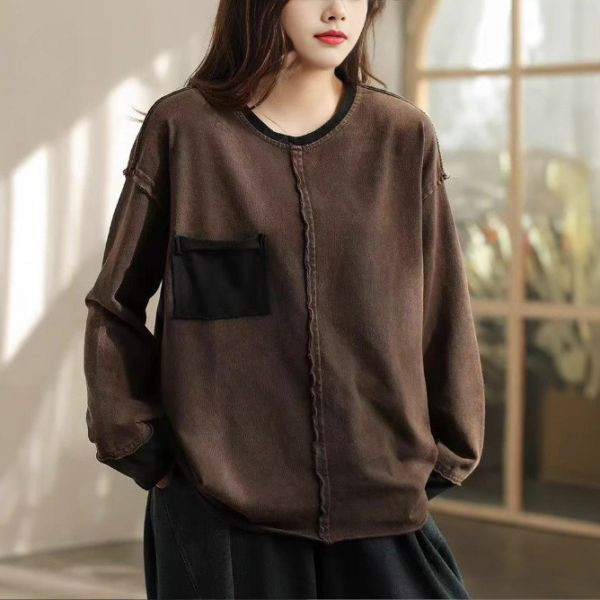 上衣 - F6155 個性拼接撞色上衣【加大F】 