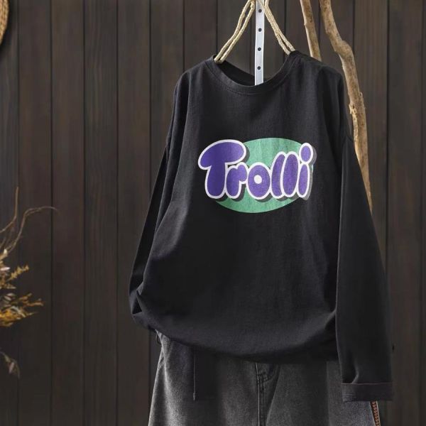 上衣 - F6198 俏皮字母長袖上衣【加大F】 