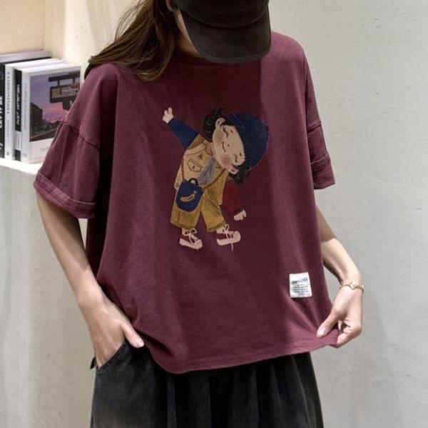 上衣 - F6266 彎腰女孩寬鬆上衣【加大F】 