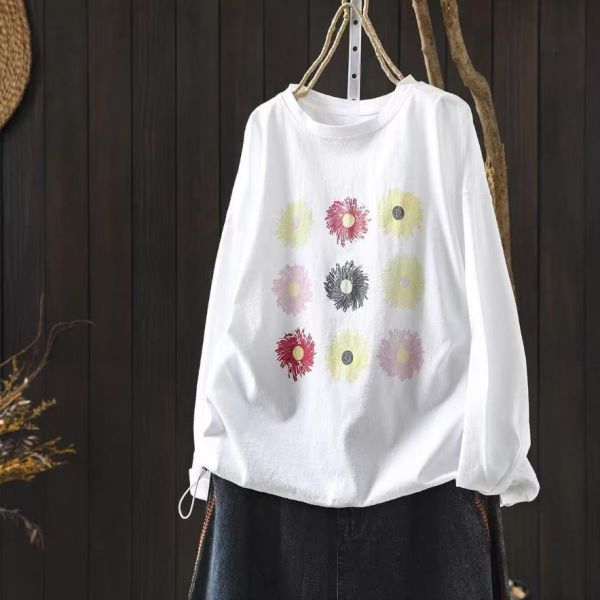 上衣 - F6197 花漾朵朵長袖上衣【F碼】 