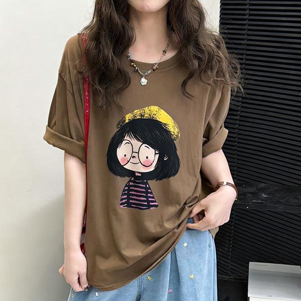 上衣 - F6241 眼鏡小女孩寬鬆上衣【加大F】 