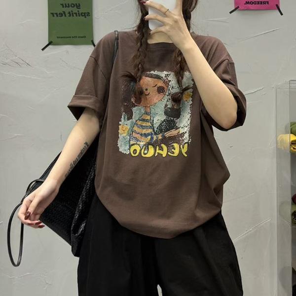 上衣 - F6236 午茶女孩寬鬆上衣【加大F】 