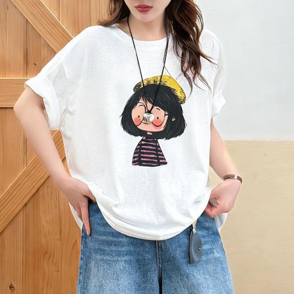 上衣 - F6241 眼鏡小女孩寬鬆上衣【加大F】 