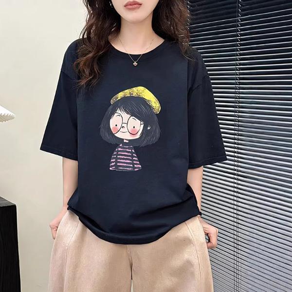 上衣 - F6241 眼鏡小女孩寬鬆上衣【加大F】 