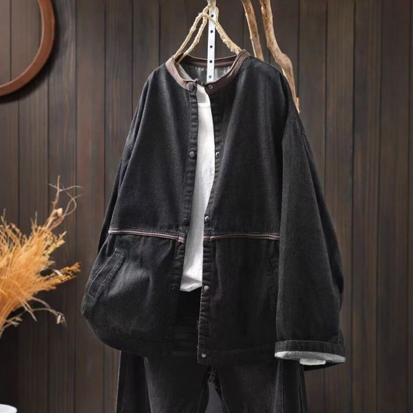 外套 - F6123 復古黑牛仔外套【加大F】 