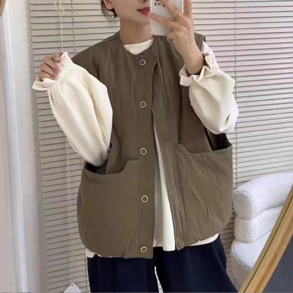 背心 - F6168 大口袋個性夾棉背心【加大F】 