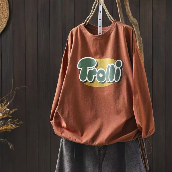 上衣 - F6198 俏皮字母長袖上衣【加大F】 