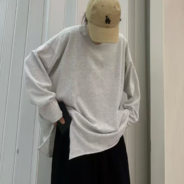 上衣 - F6131 不規則素感長袖上衣【加大F】 