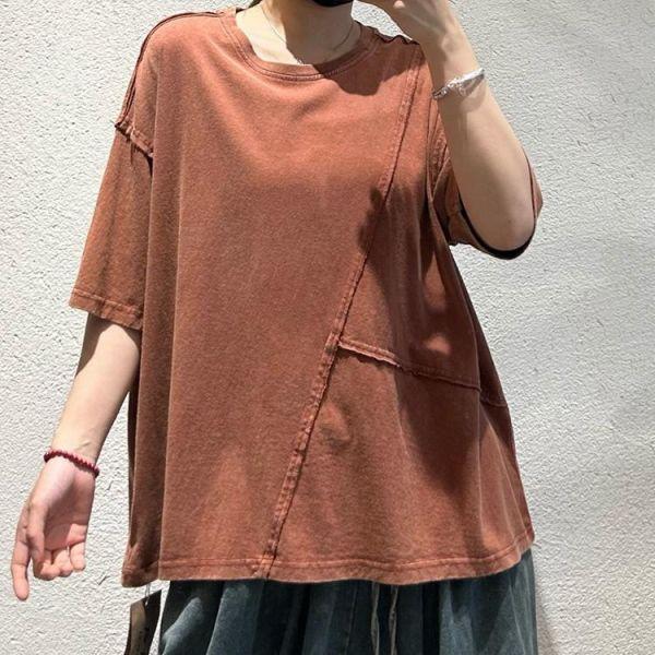 上衣 - F6280 不規則剪接寬鬆上衣【加大F】 