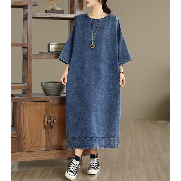 洋裝 - K8138 復古牛仔oversize寬鬆洋裝【加大F】 