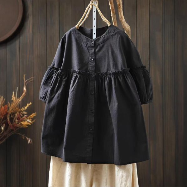 上衣 - F6152 氣質黑娃娃衫【加大F】 