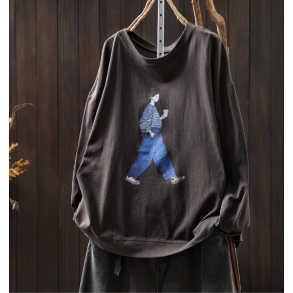 上衣 - F6125 散步女孩長袖上衣【F碼】 